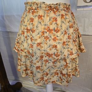 MinkPink size Medium lined Mini skirt floral
